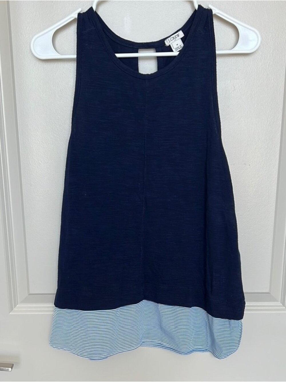 Tank Top with Striped Bottom Detail